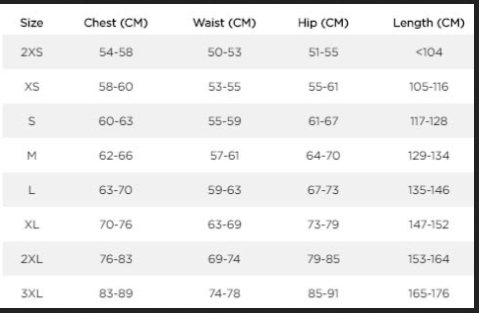 2024 Jobe Junior Malm 53mm Wetsuit Size Chart Womens Size Chart